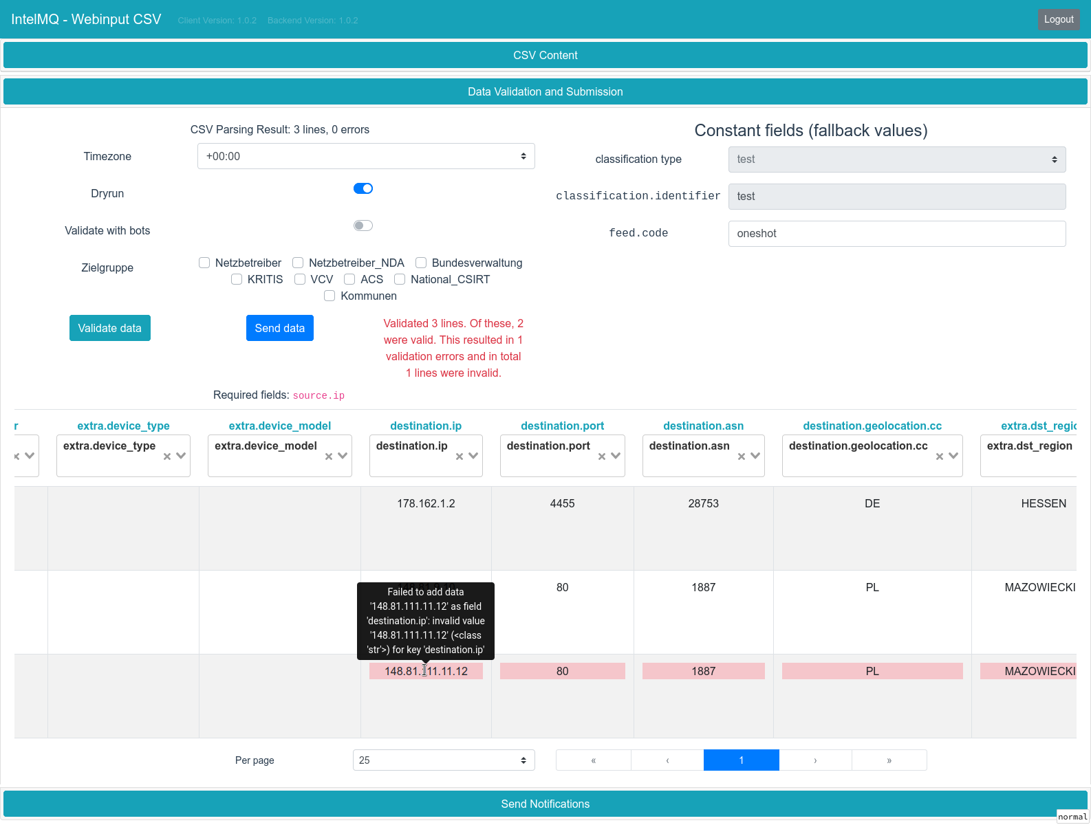 field assignment and data validation